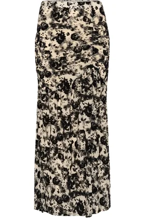 Gestuz Femme, Jupes, Multicolore, Taille: 36 FR Jupe à Imprimé Abstrait Jaune Beurre/Noir
