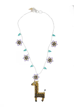 FORTE FORTE Femme, Accessoires, Multicolore, Taille: ONE Size Collier gris avec élément animalier