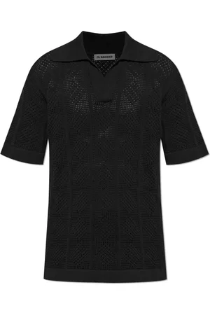 Jil Sander Homme, Tops, Noir, Taille: L Polo tricoté