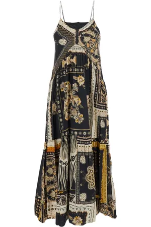 Isabel Marant Femme, Robes, Multicolore, Taille: 38 FR Robe longue noire avec fines bretelles