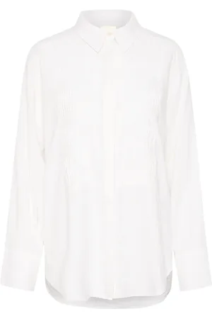 Part Two Femme, Blouses et Chemises, Blanc, Taille: 44 FR Chemisier Blanc Élégant avec Détails Fins