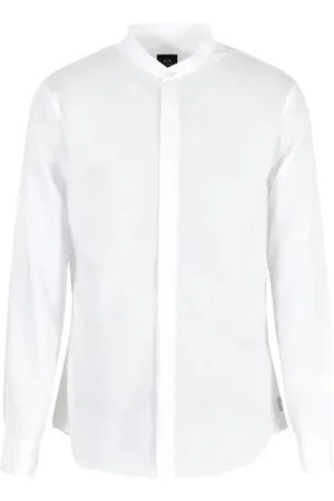 Armani Exchange Homme, Chemises, Blanc, Taille: S Chemise Casual en Popeline Stretch