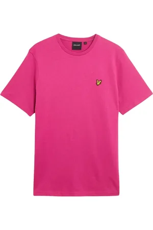 Lyle & Scott Homme, Tops, Rose, Taille: S T-shirt à manches courtes imprimé fuchsia