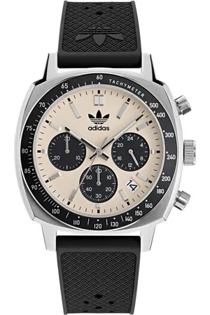 adidas Unisex, Accessoires, Noir, Taille: ONE Size Montre Analogique en Silicone Noir à Quartz