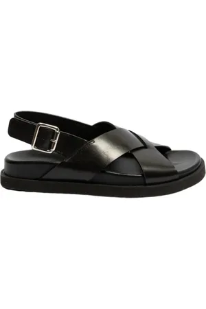 Guglielmo Rotta Femme, Chaussures, Noir, Taille: 36 1/2 EU Sandale en cuir noir avec boucle
