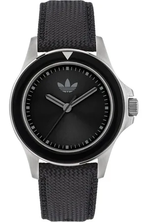 adidas Unisex, Accessoires, Noir, Taille: ONE Size Montre Analogique en Tissu Noir