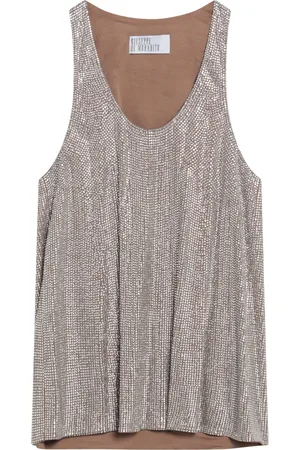 GIUSEPPE DI MORABITO Femme, Tops, Gris, Taille: 38 FR Débardeur Élégant pour Femmes