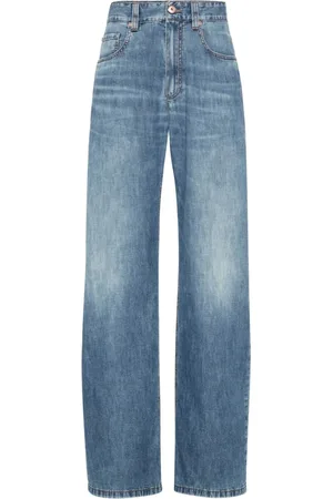 Brunello Cucinelli Femme, Jeans, Bleu, Taille: 38 FR Jean Bleu avec Fermeture Dissimulée