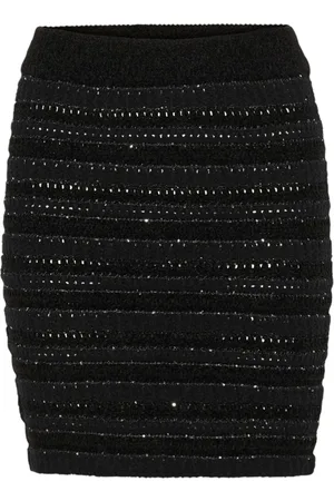Gestuz Femme, Jupes, Noir, Taille: 44 FR Jupe Courte Noire avec Taille Élastique