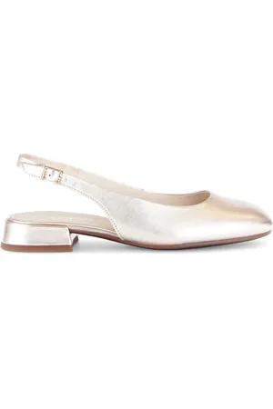Gabor Femme, Chaussures, Jaune, Taille: 40 1/2 EU Escarpins à bride arrière dorée en cuir métallisé