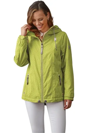 MANGO Femme, Vestes, Vert, Taille: 44 FR Veste Lime Modern Fit avec Capuche