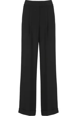 PESERICO SIGN Femme, Pantalons, Noir, Taille: 40 FR Pantalon Palazzo Noir avec Poches
