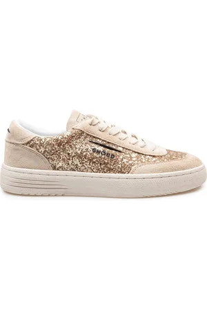 Ghoud Femme, Chaussures, Jaune, Taille: 36 EU Baskets pailletées sable/or à lacets