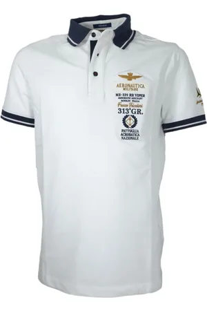 Aeronautica Militare Homme, Tops, Blanc, Taille: XL Polo Drapeau Italien Flèches Tricolores