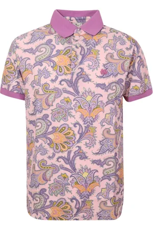 Etro Homme, Tops, Multicolore, Taille: L Polo à Imprimé Paisley Floral Rose