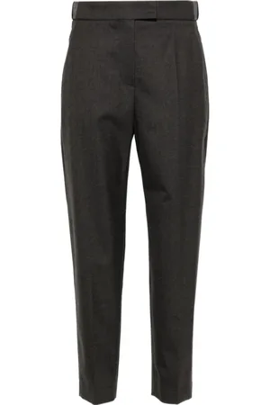 Brunello Cucinelli Femme, Pantalons, Noir, Taille: 38 FR Pantalon en Flanelle Gris Foncé