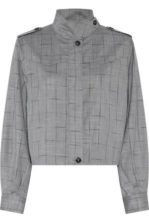 Bruuns Bazaar Femme, Vestes, Gris, Taille: 38 FR Veste Blazer Carreaux Gris Moderne