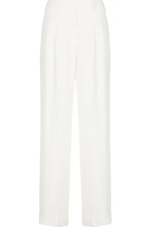 PESERICO SIGN Femme, Pantalons, Blanc, Taille: 40 FR Pantalon Palazzo Blanc avec Poches