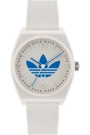 adidas Unisex, Accessoires, Blanc, Taille: ONE Size Montre Analogique en Quartz Blanc en Silicone