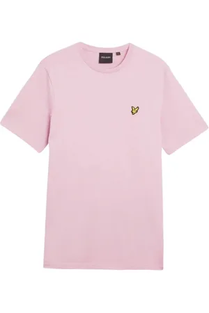 Lyle & Scott Homme, Tops, Rose, Taille: XL T-shirt en Coton Imprimé Rose