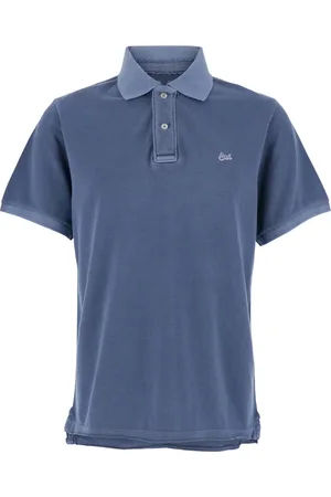 ERL Homme, Tops, Bleu, Taille: XS Polo Col Classique avec Logo Lettrage
