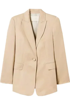 Twin-Set Femme, Vestes, Brun, Taille: 36 FR Veste Blazer Lin Lyocell