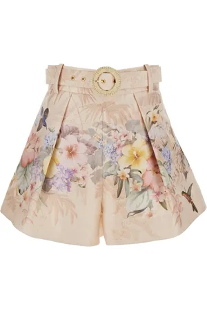 ZIMMERMANN Femme, Shorts, Multicolore, Taille: 40 FR Beige Illuminate Tuck Shorts