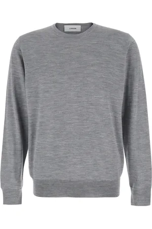LARDINI Homme, Pulls, Gris, Taille: M Pull Gris Col Rond Laine