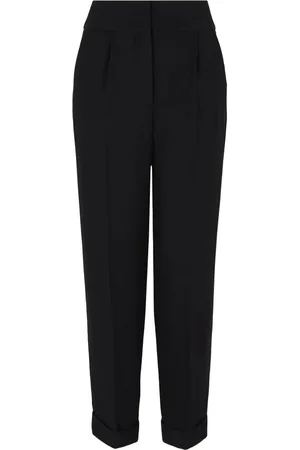 Armani Exchange Femme, Pantalons, Noir, Taille: 36 FR Pantalon Noir en Crêpe avec Poches à Fermeture Éclair