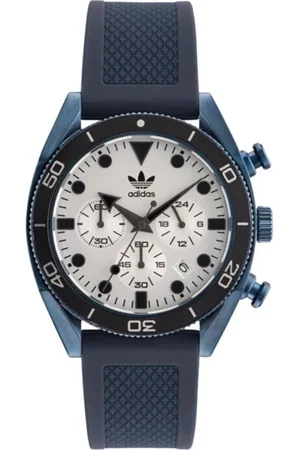 adidas Homme, Accessoires, Noir, Taille: ONE Size Montre Analogique en Silicone Noir à Quartz