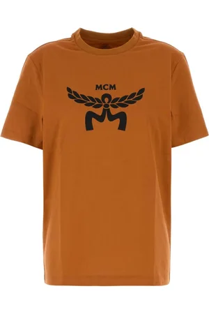 MCM Femme, Tops, Brun, Taille: 42 FR T-shirt en Coton Caramel