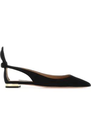 Aquazzura Femme, Chaussures, Noir, Taille: 37 EU Ballerines de balle de en daim noir