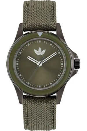 adidas Unisex, Accessoires, Vert, Taille: ONE Size Montre à Quartz avec Bracelet en Tissu Vert