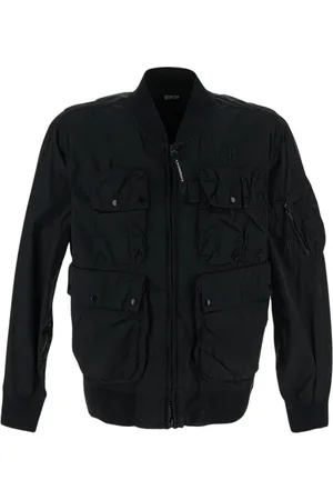 C.P. Company Homme, Vestes, Noir, Taille: M Veste Homme Noire en Polyuréthane avec Poche
