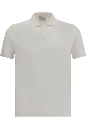 BROOKSFIELD Homme, Tops, Blanc, Taille: 2XL Polo Classique avec Ourlet Côtelé