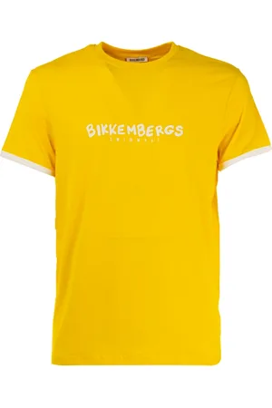 Bikkembergs Homme, Tops, Jaune, Taille: XL T-shirt homme avec logo en couleur unie