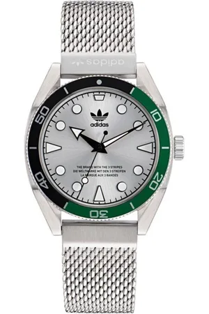 adidas Unisex, Accessoires, Gris, Taille: ONE Size Montre Analogique en Acier Inoxydable Gris à Quartz