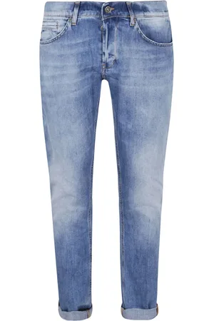 Dondup Homme, Jeans, Bleu, Taille: W33 Jean Bleu avec Effet Whiskering