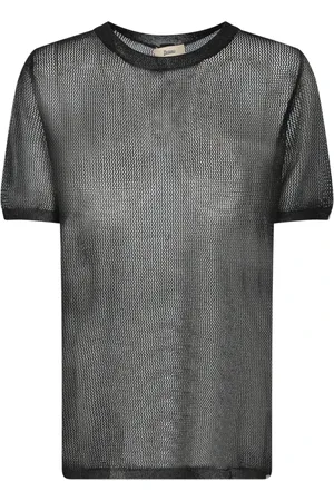 HERNO Femme, Tops, Noir, Taille: 42 FR Maille Noire de Luxe à Manches Courtes