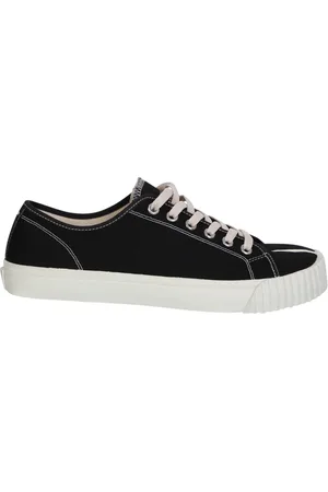 Maison Margiela Homme, Chaussures, Noir, Taille: 42 EU Baskets Tabi Low avec Logo Imprimé
