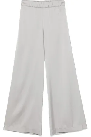 D.EXTERIOR Femme, Pantalons, Gris, Taille: 36 FR Pantalon Large en Satin Gris