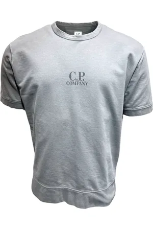 C.P. Company Homme, Tops, Bleu, Taille: 2XL Perle fumée T-shirt lourd
