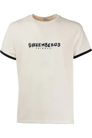 Bikkembergs Homme, Tops, Blanc, Taille: M T-shirt homme avec impression de logo