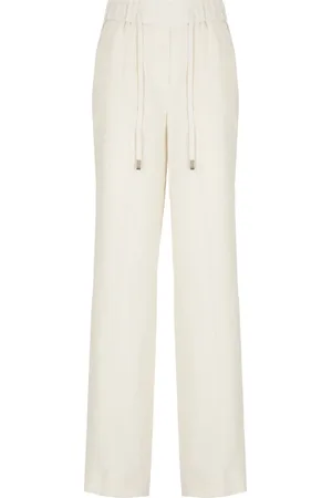 PESERICO SIGN Femme, Pantalons, , Taille: 40 FR Pantalon Large en Lin Ivoire