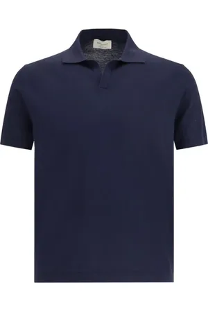 BROOKSFIELD Homme, Tops, Bleu, Taille: M Polo Classique avec Ourlet Côtelé