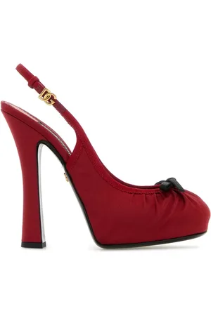 Dolce & Gabbana Femme, Chaussures, Rouge, Taille: 37 EU Escarpins à Talons Hauts en Satin Rouge