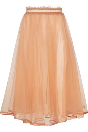 Elisabetta Franchi Femme, Jupes, , Taille: 42 FR Jupe en Tulle Rose Doré Taille Haute