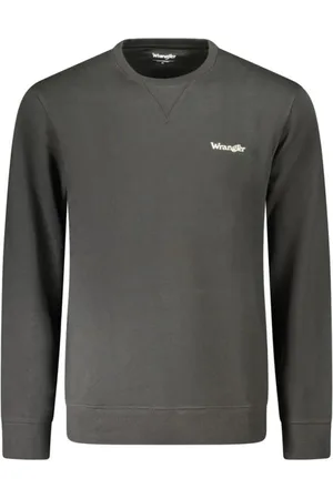 Wrangler Homme, Sweatshirts et sweats à capuche, Noir, Taille: 2XL Pull en Coton Noir à Col Rond