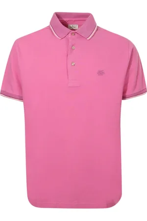 Etro Homme, Tops, Rose, Taille: S Polo Fuchsia Couleur Unie Coton
