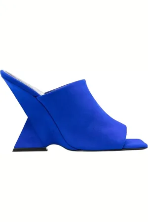 The Attico Femme, Chaussures, Bleu, Taille: 37 EU Mules en daim bleu style Cheope